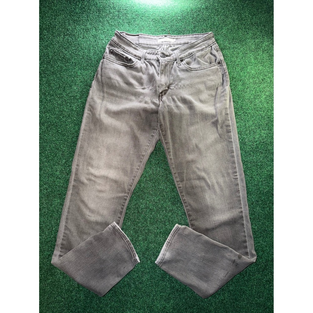 Levis 711 Skinny Jeans Womens 30 Gray Mid Rise Stretch Denim Pants